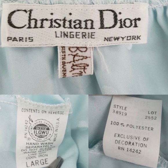 DIOR VINTAGE 80’s POLKA DOT SATIN SLIP NIGHTGOWN - Picture 11 of 11